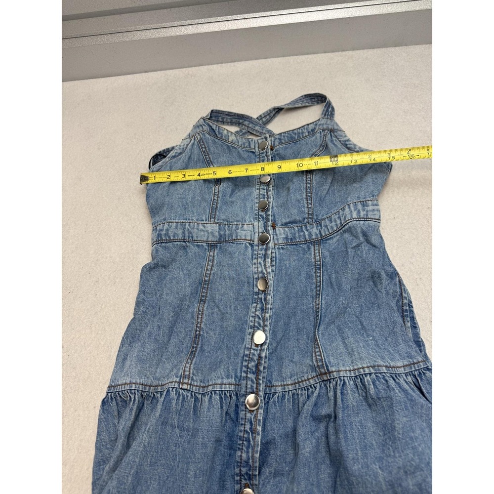 Anthropologie Pilcro Tiered Denim Maxi Dress Women's 2 Blue Sundress Western - Picture 9 of 14